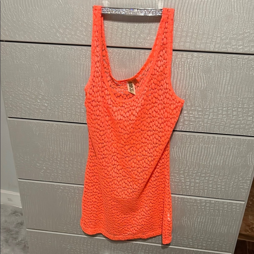 Vibrant Orange Knit Tank Top BKE